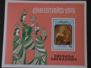 ​GRENADA-GRENDINES-1974-VIRGIN & THE CHILD-CHRISTMAS-MNH S/S VERY FINE