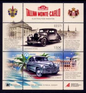 Estonia Sc# 877 MNH Tallinn-Monte Carlo Rally / Electric Car (S/S)