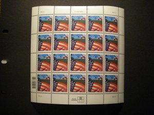 Scott 3448, 34c nondenom Flag over Farm, Sheet of 20, #P1111, MNH Beauty