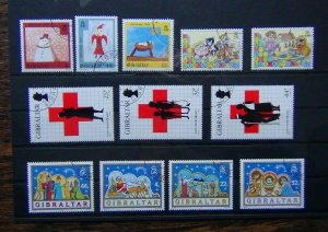 Gibraltar 1988 Christmas 1989 Europa 1989 Red Cross 1989 Christmas set Used