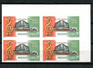 Hungary 1975 Sc 1075 note Block of 4 Imperf Franz Liszt Musical Academy 10419