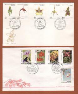 Peru FDCs - two Flowers sets, 1972-73