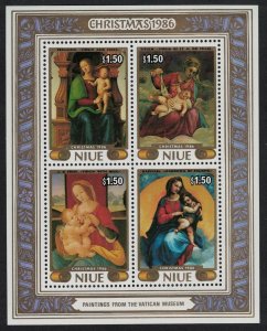 Niue Raphael Titian Paintings from Vatican Museum MS 1986 MNH SG#MS640