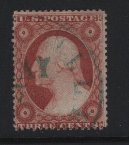 25 F-VF used neat light Green cancel with nice color cv $ 440 ! see pic !