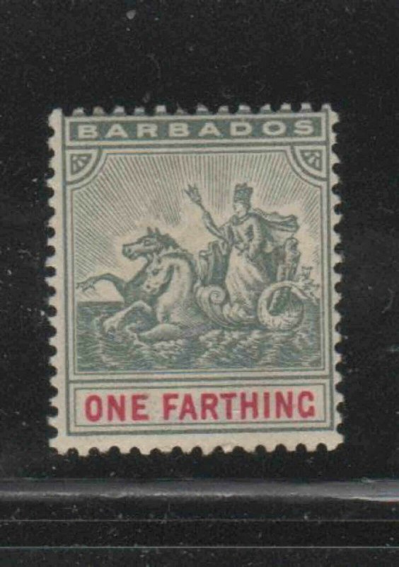 BARBADOS #70  1896  1f     BADGE OF THE COLONY  MINT  F-VF  NH  O.G  aa