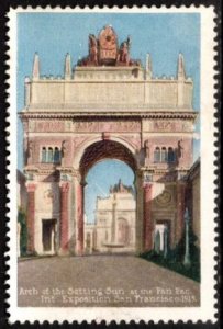 1915 US Poster Stamp Pan-Pacific Exposition Arch At The Setting Sun Unused