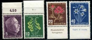 Switzerland SC# B179-82 Gen Ulrich Wille & Flowers MNH B179 gum disturbed