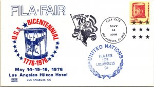 US EVENT COVER CACHETED U.S.A. BICENTENNIAL 1776-1976 FILA-FAIR AT LOS ANGELES B
