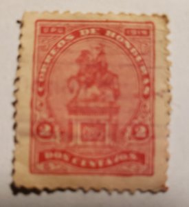 Stamp Latin America Honduras 1919 2c Statue to Francisco Morazan Sc #185