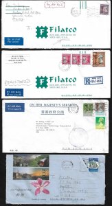 HONG KONG CHINA 1990s COLLECTION OF 7 COVERS ALL TO US VARIOUS FRANKINGS