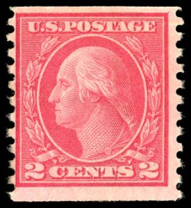 US Sc 492 F/Mint NO GUM - 1916 2¢ car (Type III) Washington Coil