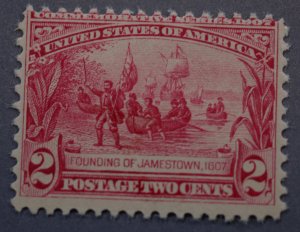 United States #329 Two Cent Jamestown MNH