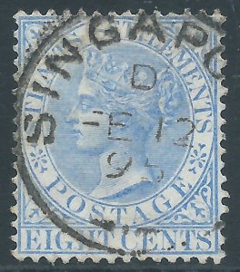 Straits Settlements, Sc #50, 8c Used