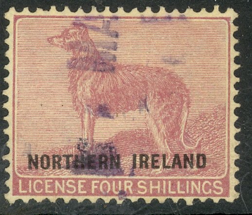 GREAT BRITAIN NORTHERN IRELAND 1921 4sh DOG LICENSE Revenue BFT.1 Used