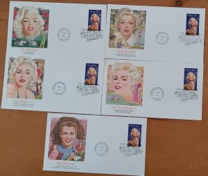 5  NEW 1995 US SCOTT 2967 32 CENTS STAMPS MARILYN MONROE FDC FLEETWOOD ENVELOPES