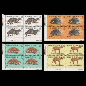 Hong Kong 1982 (MNH) Wildlife plate blocks