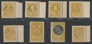 CRETE 1900  perforated PROOF set of 8 ex BW archive sheet
