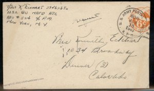 USA WWII APO Airmail Military Mail Cover 93818
