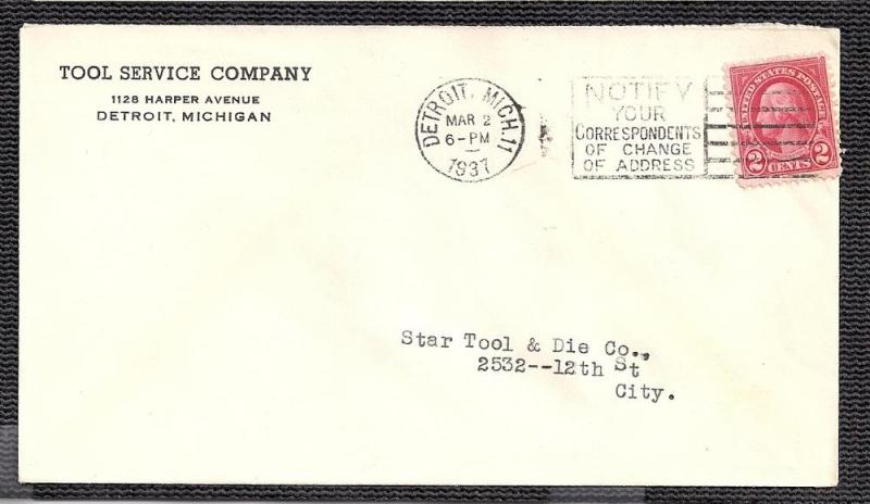 Tool Service Co Detroit MI 1937 cover