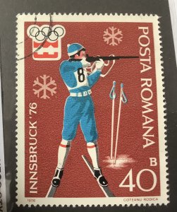 Romania 1976 Scott 2597 used - 40b, Innsbruck Olympic Games, Biathlon