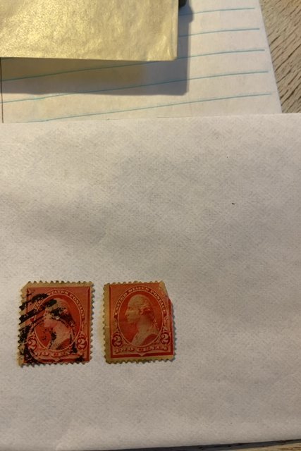 2 2c Washington used stamps carmine early 1900s