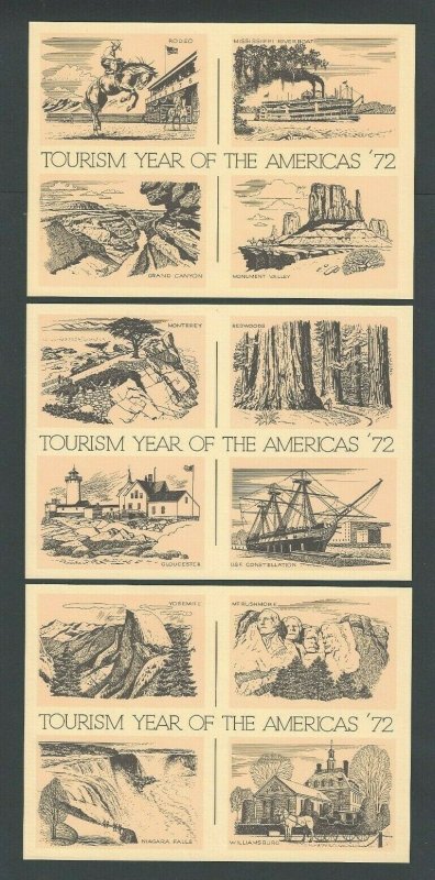 1972 Complete Set Of 5 Tourism Multi-Scene Postal Cards UX51-53 (6c) UXC12 --- 