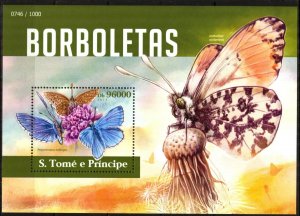 Sao Tome and Principe 2015 Butterflies S/S MNH