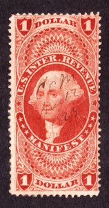 US R72c $1 Manifest Revenue Used F-VF SCV $40