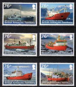 BRITISH ANTARCTIC 2017 Royal Research Ships; Scott 535-40, SG 735-40; MNH