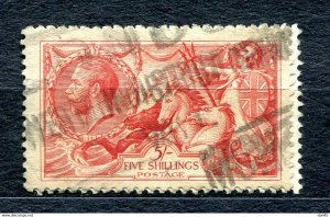 Great Britain 1919 Seahorse Sc 180 5sh Used 10922