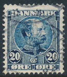 Denmark Scott 66 (AFA 48), 20ø blue Christian IX, F-VF used