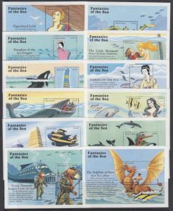 Sierra Leone Sc 1934-1973 MNH. 1996 Fantasies of the Sea, 40 Souvenir Sheet set