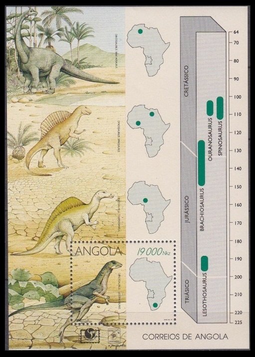 1994 Angola 968/B18 Dinosaurs 9,50 €