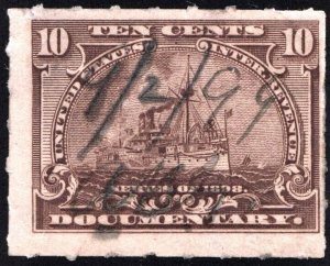 R168 10¢ Documentary Stamp (1898) Used