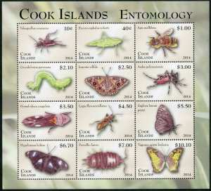 Cook Isls 1503 al sheet,MNH. Insects & spiders, 2014.