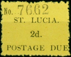 St Lucia 1930 2d Black-Yellow SGD2 Fine MM