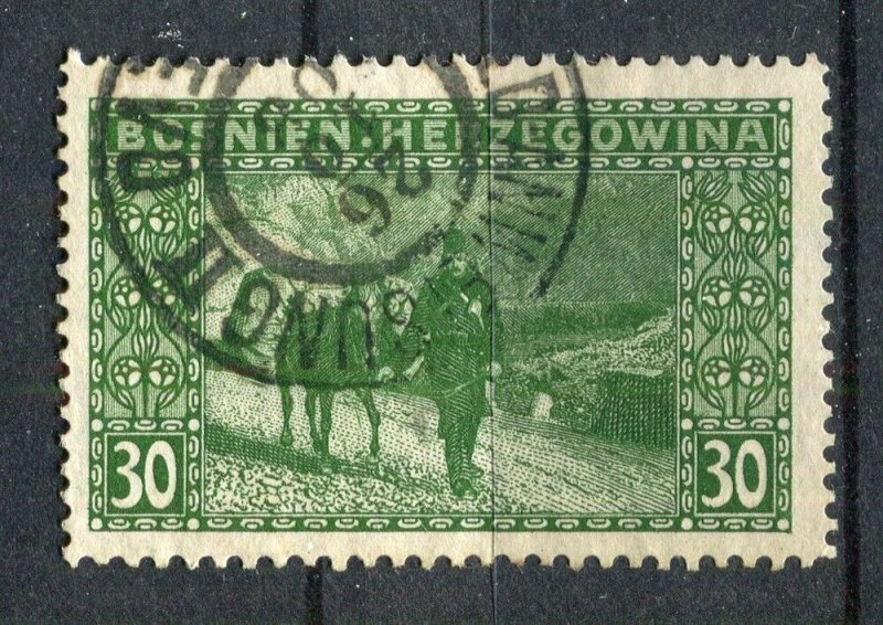 BOSNIA; 1906 early Pictorial issue fine used hinged 30h. value