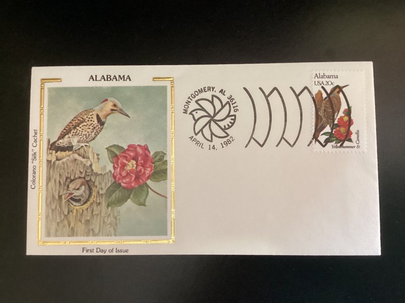 US Scott #1953 Alabama FDC unaddressed Colorano Silk Yellowhammer & Camellia