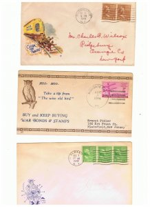 6  WWII patriotic covers postally used