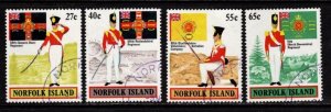 Norfolk Island -  #302 - 305 British Uniforms set/4 - Used