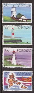Faroe Islands #130-133  MNH  1985  lighthouses