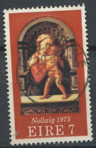 Ireland Sc#383 Used, 7p red & multi, Christmas 1975 (1975)