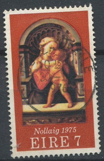 Ireland Sc#383 Used, 7p red & multi, Christmas 1975 (1975)