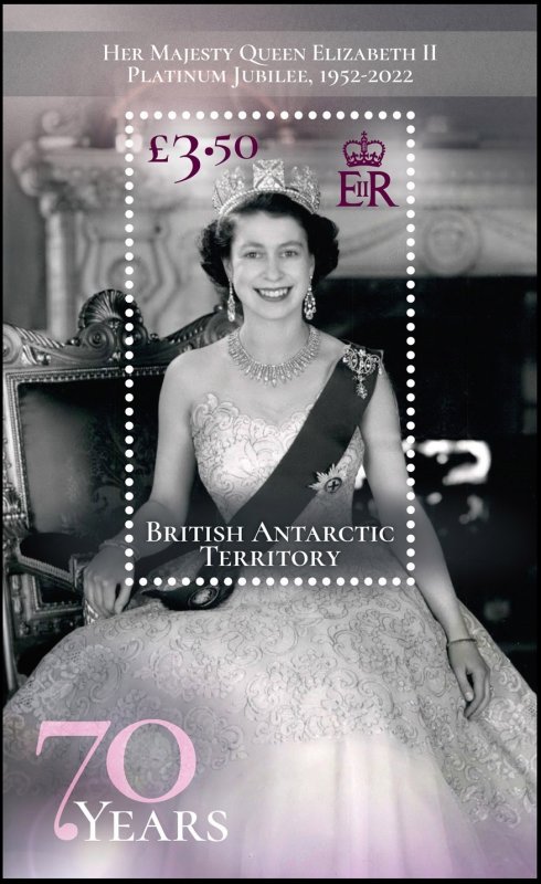 BRITISH ANTARCTIC TERRITORY BAT 2022 QUEEN ELIZABETH PLATINUM JUBILEE ROYALTY