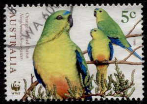 Australia #1676 Birds - Orange Bellied Parrot Used - CV$0.50