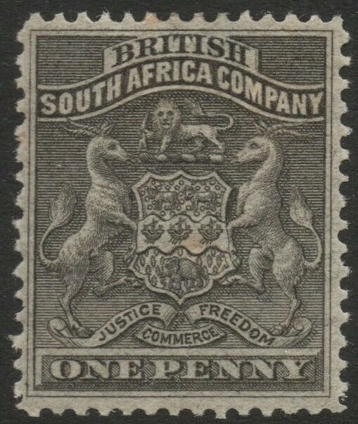 RHODESIA-1892-93 1d Black Sg 1 MOUNTED MINT V37839