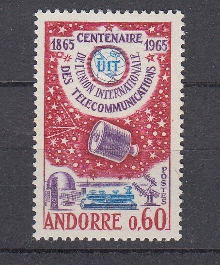 J29358, 1965 french andorra set of 1 mh #167 space