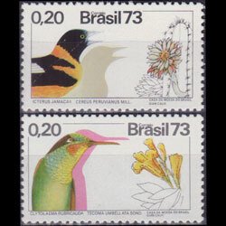 BRAZIL 1973 - Scott# 1285-6 Birds 20c NH
