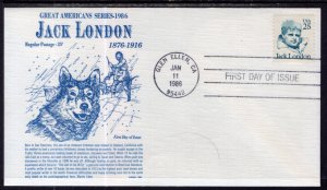 US 2182 Jack London Gamm U/A FDC