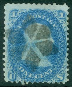 EDW1949SELL : USA 1868 Sc #86 Used Great color & neat cancel PSAG Cert. Cat $475